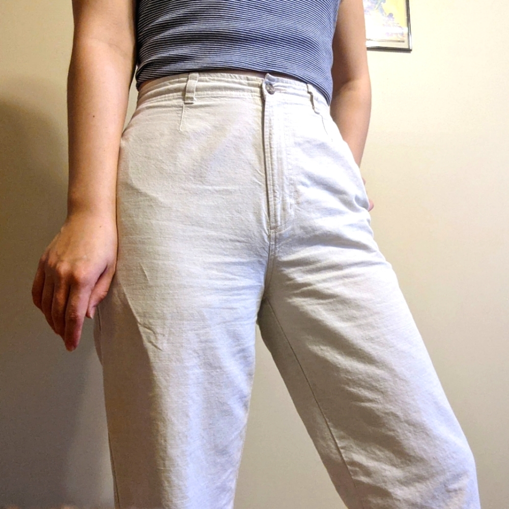 LL Beans Women's Linen High Waist Pants